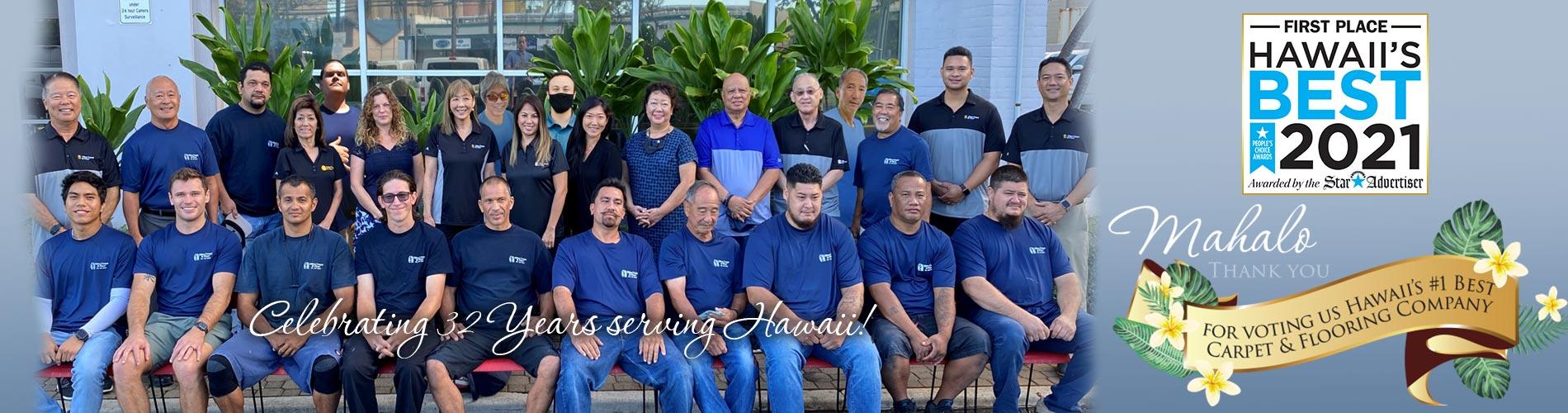 Thank you for voting us Hawaii's #1 best carpet and flooring company!